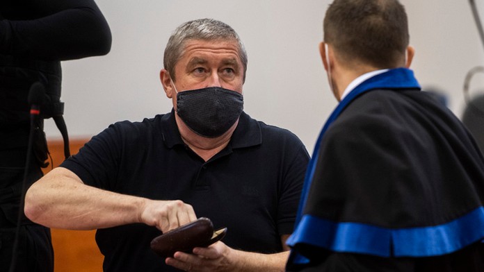 Dušan Kováčik a jeho advokát Erik Magál po vyhlásení rozsudku na ŠTS. 