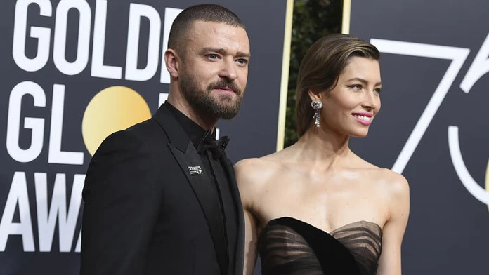 Justin Timberlake a Jessica Biel na Zlatých glóbusoch