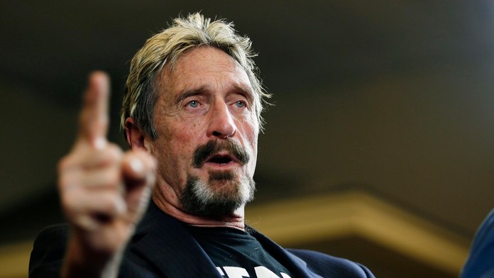 Na archívnej snímke z 9. septembra 2015 svetovo známy vývojár softvéru pre kybernetickú bezpečnosť John McAfee.