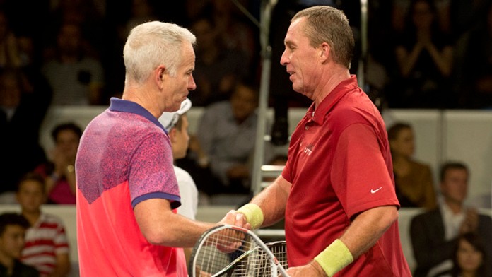 John McEnroe a Ivan Lendl na exhibícii  v rámci 7. ročníka Tennis Champions.