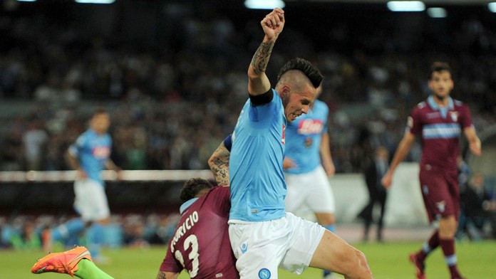 Marek Hamšík (SSC Neapol)  a Federico Marchetti 