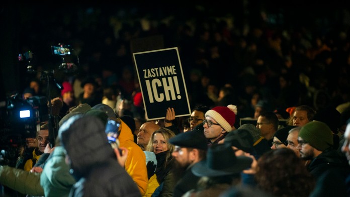 Protivládny protest.