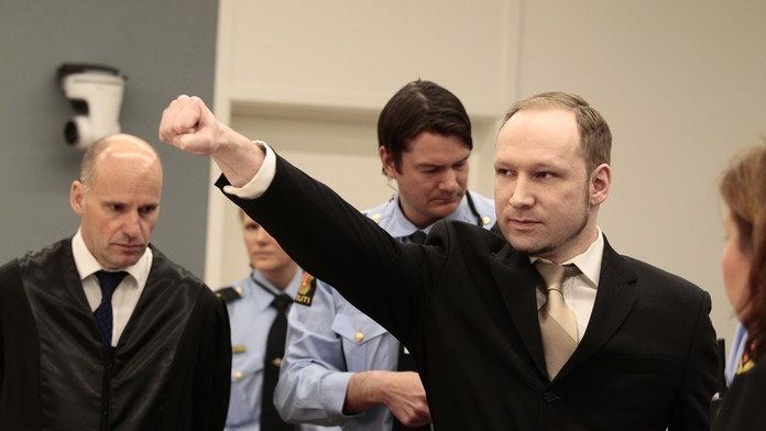 Obžalovaný nórsky atentátnik Anders Behring Breivik.