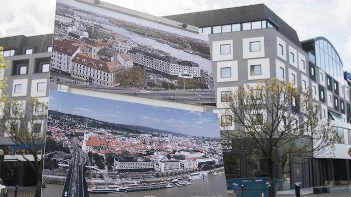 Vizualizácia novej vonkajšej fasády na hoteli Park Inn (Danube) na Rázusovom nábreží.
