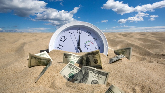 Peniaze, dolare, pust, hodiny