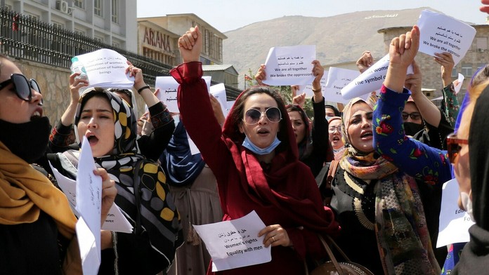 Protest žien v Kábule.