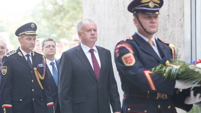 Andrej Kiska na oslavách 73. výročia SNP v Banskej Bystrici.