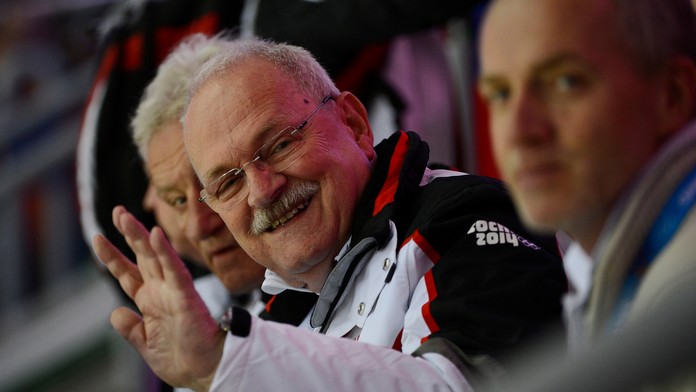 Prezident Ivan Gašparovič na zápase Slovensko-Slovinsko