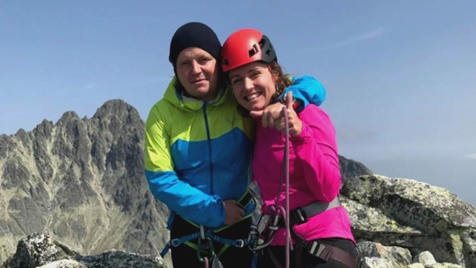 Ján Tribula na horách so Zuzanou Eliášovou.