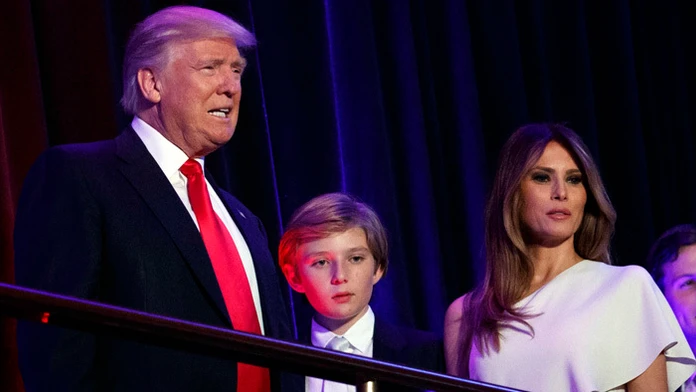 Donald Trump s manželkou Melanie a synom Barronom.