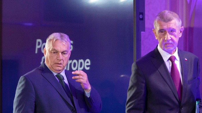 Viktor Orbán a Andrej Babiš pri predstavení frakcie Patrioti pre Európu
