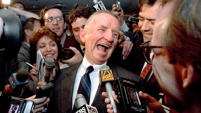 Ross Perot na snímke z 5. mája 1992