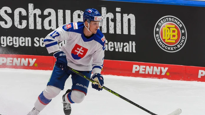 Matej Kašlík počas prípravného hokejového zápasu Nemecko - Slovensko