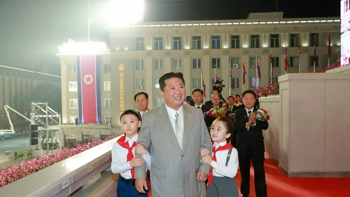 Kim Jong Un počas osláv 