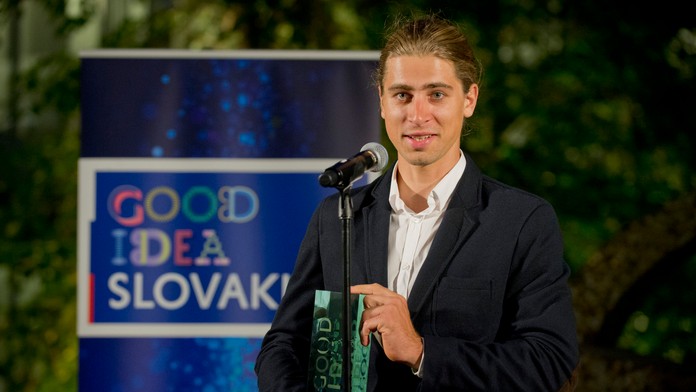 Peter Sagan s cenou Veľvyslanec značky Dobrý nápad Slovensko.