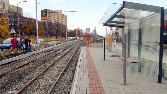 Zastávka MHD v Bratislave.