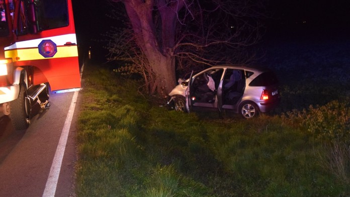 Mladý muž vletel pri Piešťanoch s autom do stromu. Nepomohol mu ani airbag, napriek snahe záchranárov zahynul