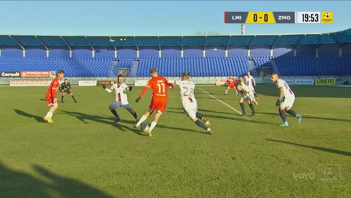 Momentka zo zápasu Liptovský Mikuláš - Zlaté Moravce Vráble.