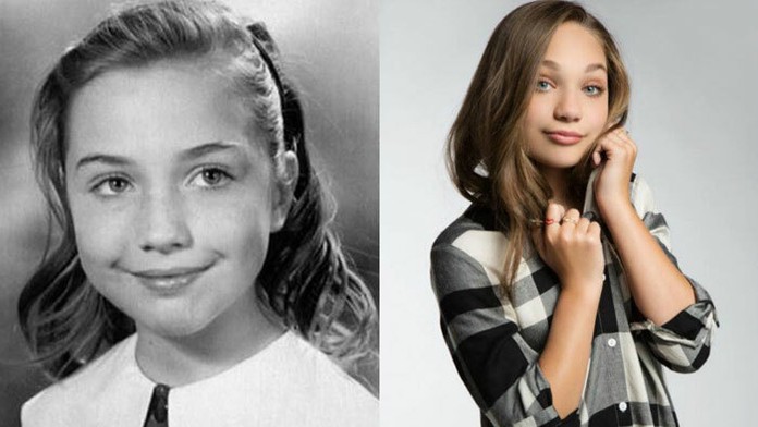 Naľavo Hillary Clinton ako dieťa a napravo Maddie Ziegler