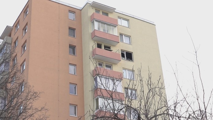 Bytovka, v ktorej vypukol požiar.