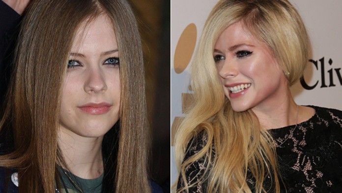 Avril v roku 2002 a v roku 2016