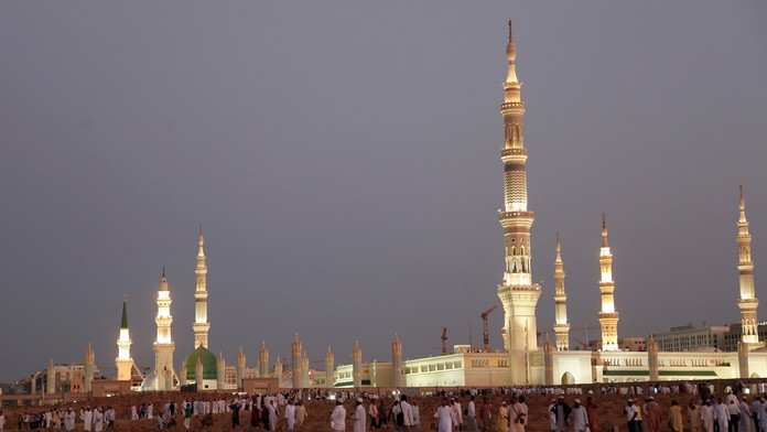 Pohľad na takzvanú Prorokovu mešitu v saudskoarabskej Medine.