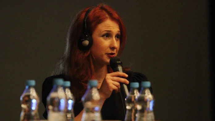 Ruská aktivistka a bývalá členka punkovej skupiny Pussy Riot Marija Aľjochinová.