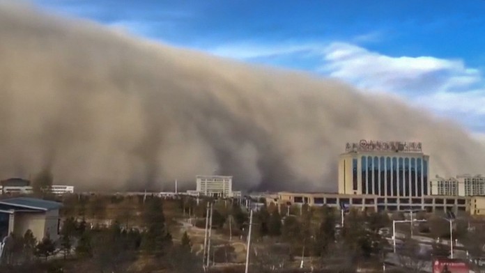 Piesočná búrka v Číne.