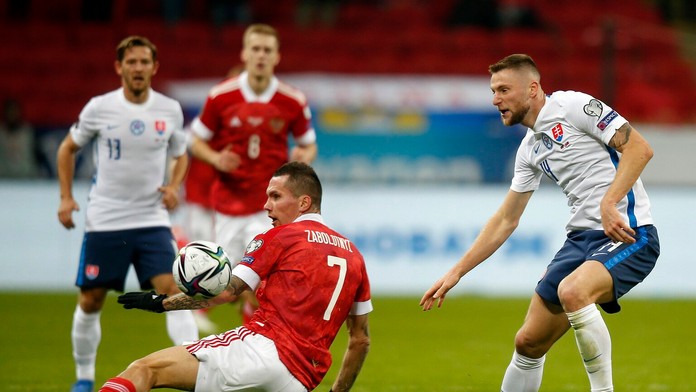 Zo zápasu Rusko - Slovensko.