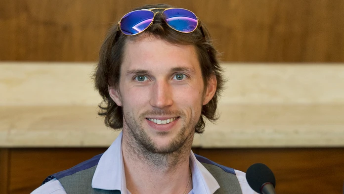 Cyklista Jozef Metelka počas tlačovej konferencie Slovenského paralympijského výboru.