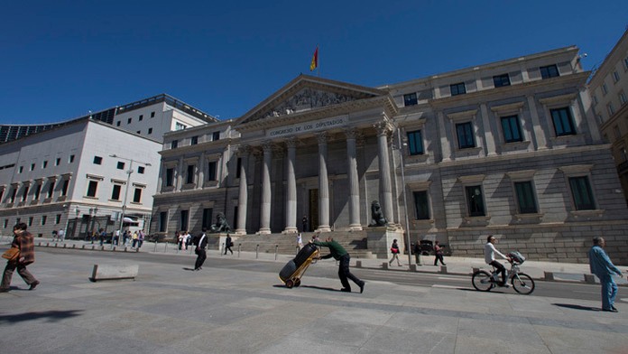 Na snímke budova španielskeho parlamentu v Madride.