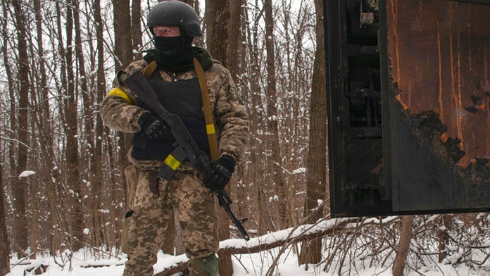 Dobrovoľník ukrajinských síl územnej obrany.