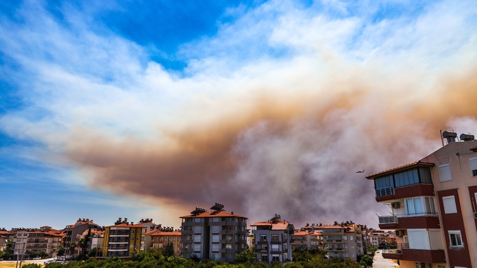 Požiare v okolí tureckého mesta Antalya.