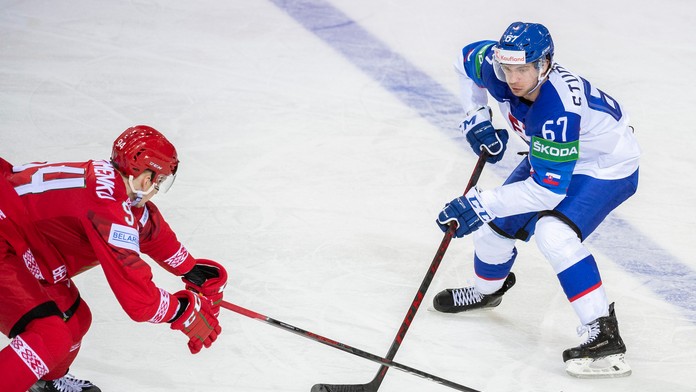 Marián Studenič (vpravo) proti Británii na MS 2021: