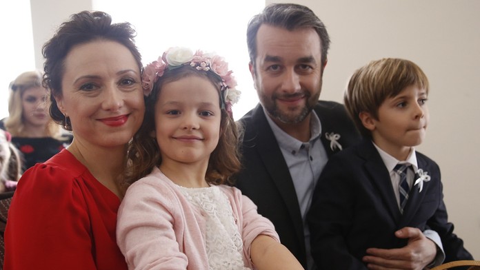 Tamara s Marekom na seriálovej svadbe.