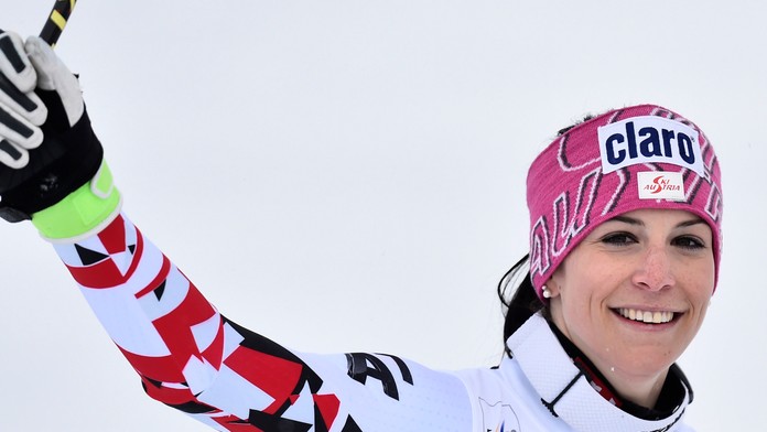 Mirjam Puchnerová sa raduje z triumfu v St. Moritzi.