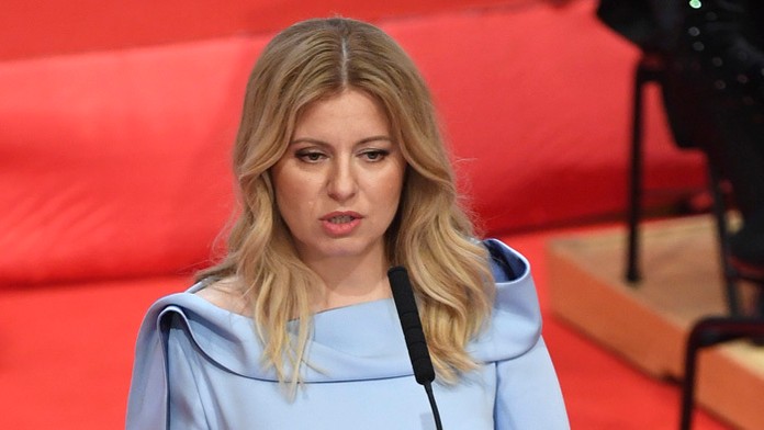 Prezidentka Zuzana Čaputová počas prejavu.