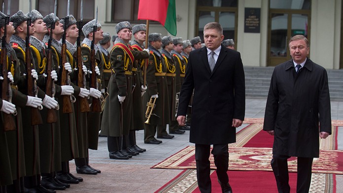 Predseda vlády Robert Fico a bieloruský premiér Andrej Kobjakov.