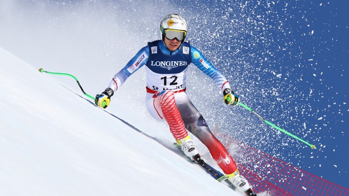 Slovenský lyžiar Adam Žampa počas kombinácie mužov na MS vo St. Moritzi.