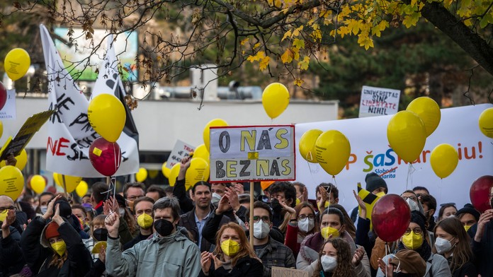 Zodpovedný protest za slobodné univerzity v Bratislave.