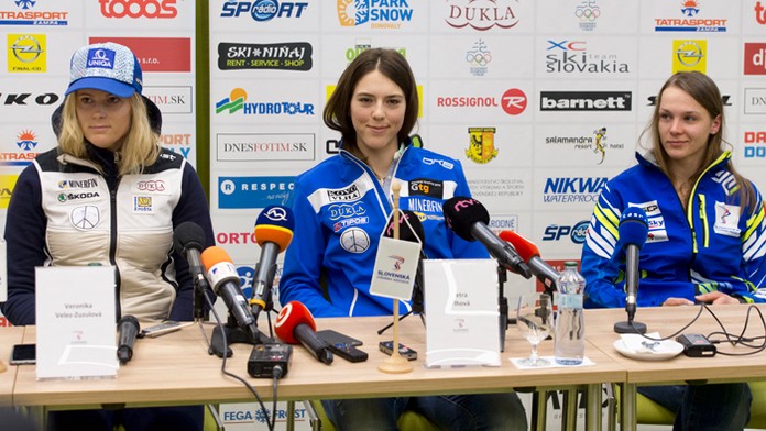 Veronika Velez - Zuzulová, Petra Vlhová a Barbara Kantorová.