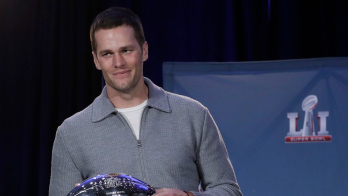 Na snímke quarterback čerstvých šampiónov NFL z New England Patriots Tom Brady.
