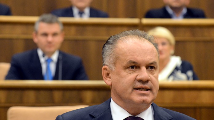 Na snímke prezident SR Andrej Kiska počas vystúpenia v Národnej rade SR 