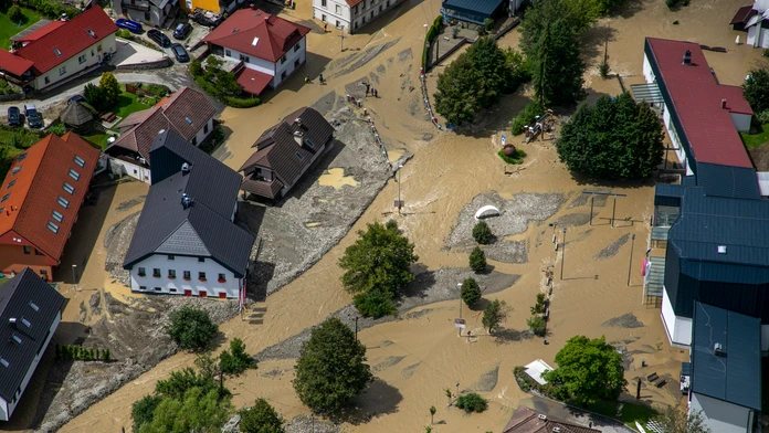 Ničivé záplavy v Slovinsku