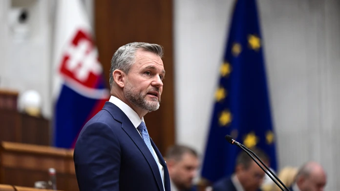 Prezident SR Peter Pellegrini vystupuje so správou o stave Slovenskej republiky pred poslancami.