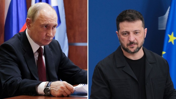Vladimir Putin a Volodymyr Zelenskyj