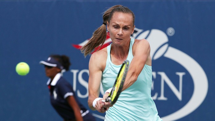 Magdaléna Rybáriková v dueli 1. kola US Open 2017.