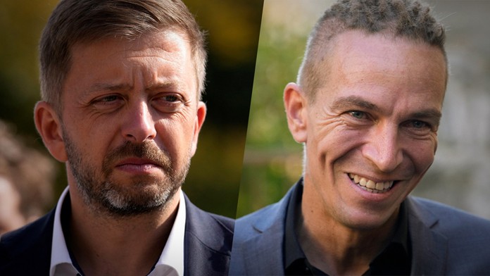 Šéf hnutia Starostovia a nezávislí Vít Rakušan a predseda Českej pirátskej strany Ivan Bartoš.