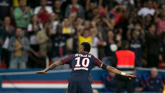 Neymarova radosť po góle v sieti Toulouse.