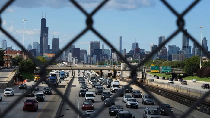 Na snímke pohľad na panorámu Chicaga.